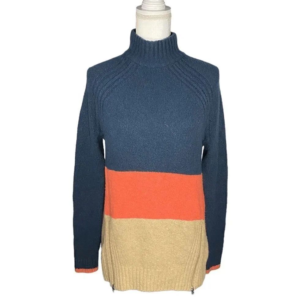 Abercrombie & Fitch Wool Blend Women’s Mock Neck Sweater Side Zippers Size Small